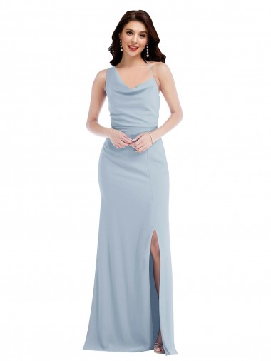 Shop One Shoulder Draped Cowl Neck Maxi Bridesmaid Dress / Prom Dress Canada