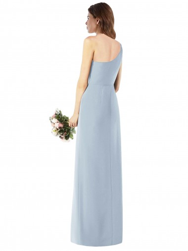 One Shoulder Crepe Trumpet Bridesmaid Dress / Prom Dress with Front Slit Canada