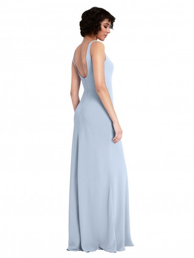 Slim Square Neck Fit and Flare Full Length Stretch Crepe Bridesmaid Dress / Prom Dress Canada