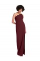 Sleek One Shoulder Long Formal Crepe Bridesmaid Dress / Prom Dress with Daring Slit