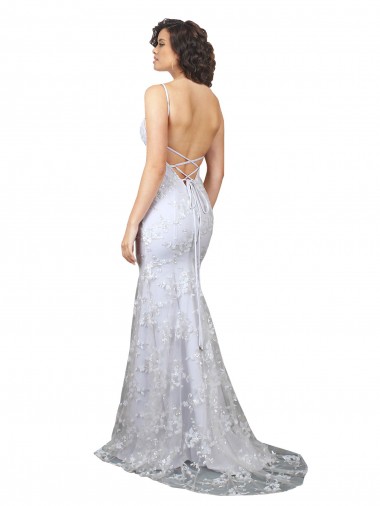 V-Neckline Backless Floral Patterned Sequin Formal Bridesmaid Dress / Prom Dress Canada