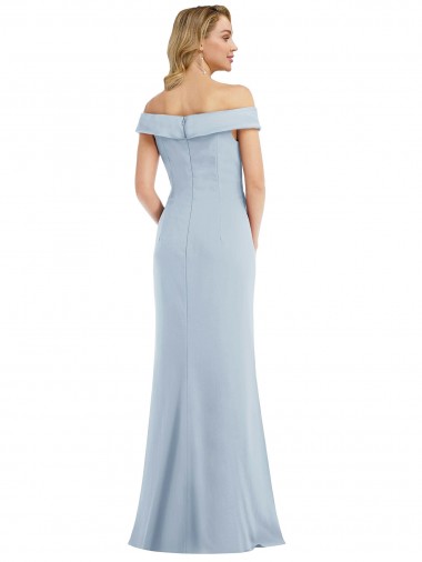 Off the Shoulder Tuxedo Maxi Bridesmaid Dress / Prom Dress with Front Slit Canada