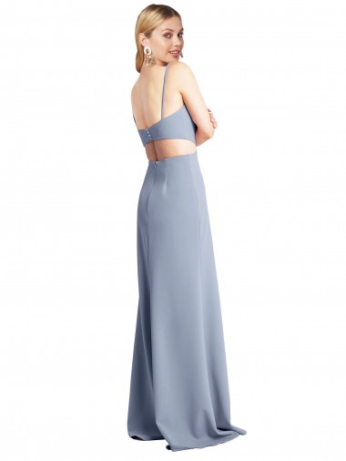 Feminine Scoop Neckline Long Crepe Slip Bridesmaid Dress / Prom Dress  Canada