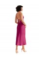 Midi Length V-Neck Short Formal Stretch Satin Bridesmaid Dress / Cocktail Prom Dress with Low Scoop Back Canada