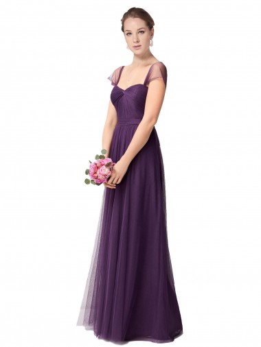 Shop Full Length Long Tulle Bridesmaid Dress with Sweetheart Neckline Canada