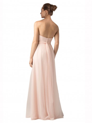 Sweetheart A-Line Tulle Bridesmaid Dress with Shirred Bodice Canada
