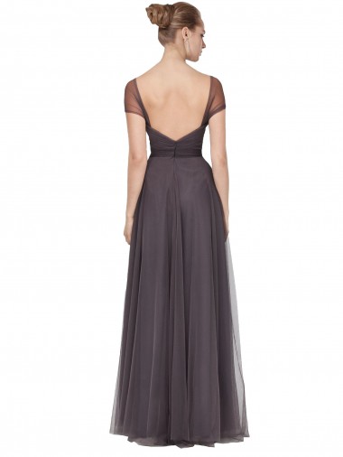 Sweetheart Neckline Long Tulle Bridesmaid Dress with Straps Canada