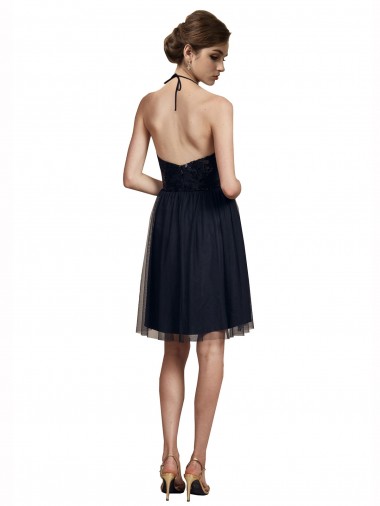 High Neck Illusion Bodice Bridesmaids Dress Canada