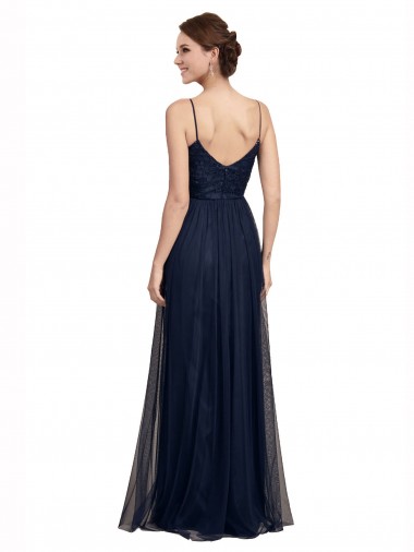 Spaghetti Strap Tulle Bridesmaids Dress with Ballerina Neckline Canada