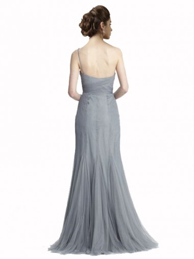 One Shoulder Tulle Fit and Flare Bridesmaid Dress Canada