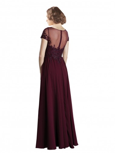 Full Length Beaded and Embroidered Tulle Bodice Long Chiffon Bridesmaid Dress Canada