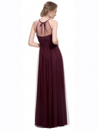 Full Length Soft Tulle Spaghetti Strap Bridesmaid Dress Canada