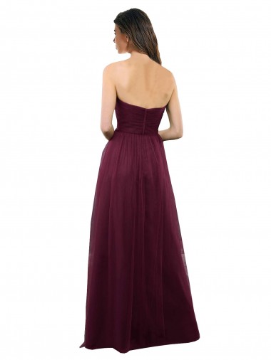 Strapless Tulle A-line bridesmaid dress with pleated top Canada
