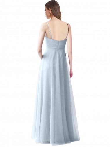 Wrapped Ruched Natural Waist Slim Soft Tulle Bridesmaid Dress Canada