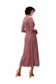 Long Sleeve Velvet Faux Wrap Midi Length Bridesmaid Dress / Prom Dress Canada