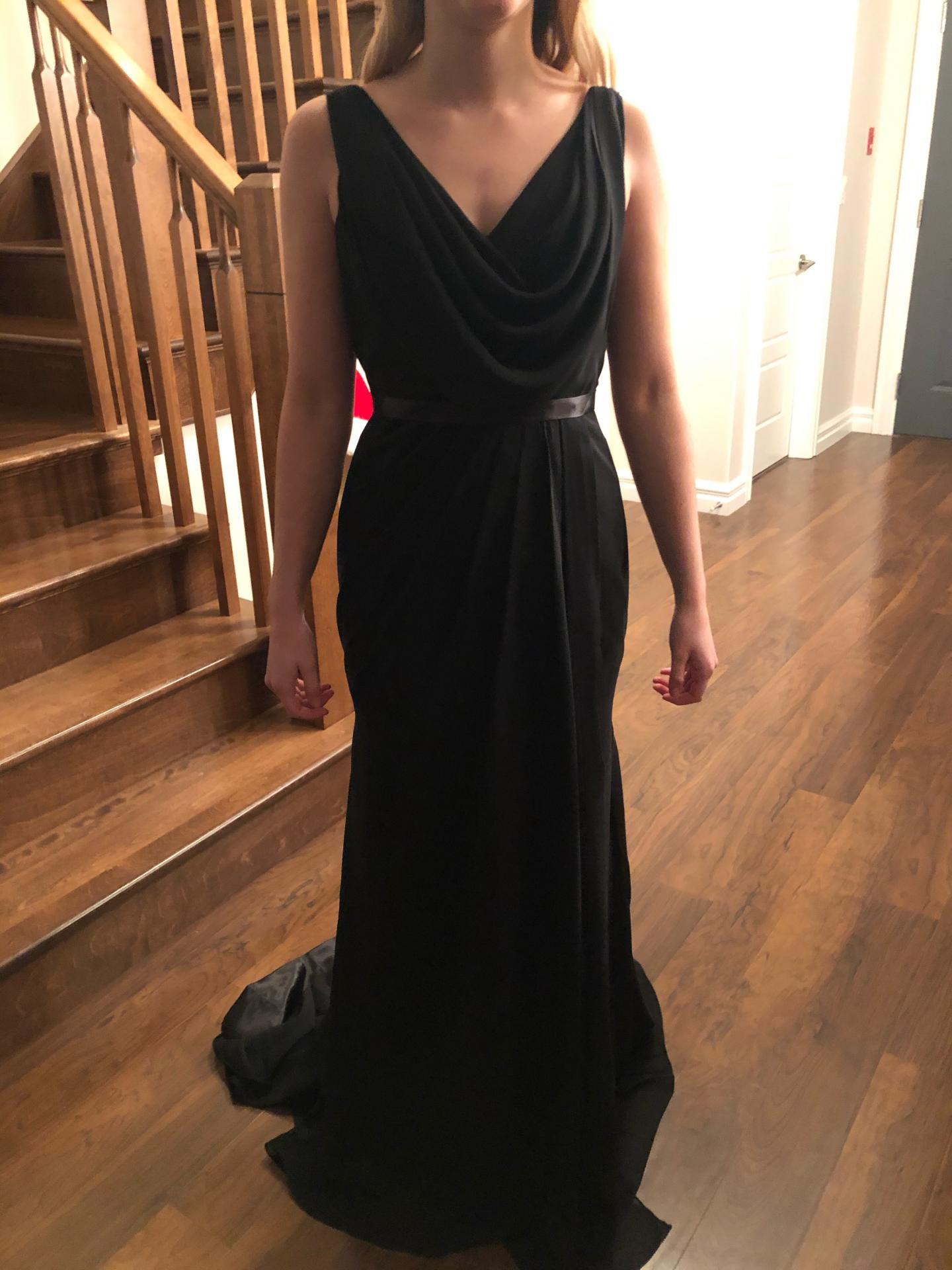 Chiffon Long Champagne Bridesmaid Dresses with Sexy High Slit and Front Ruffles