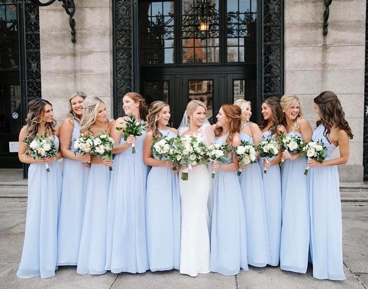 Draped One Shoulder Long Floor Length Chiffon Bridesmaid Dress