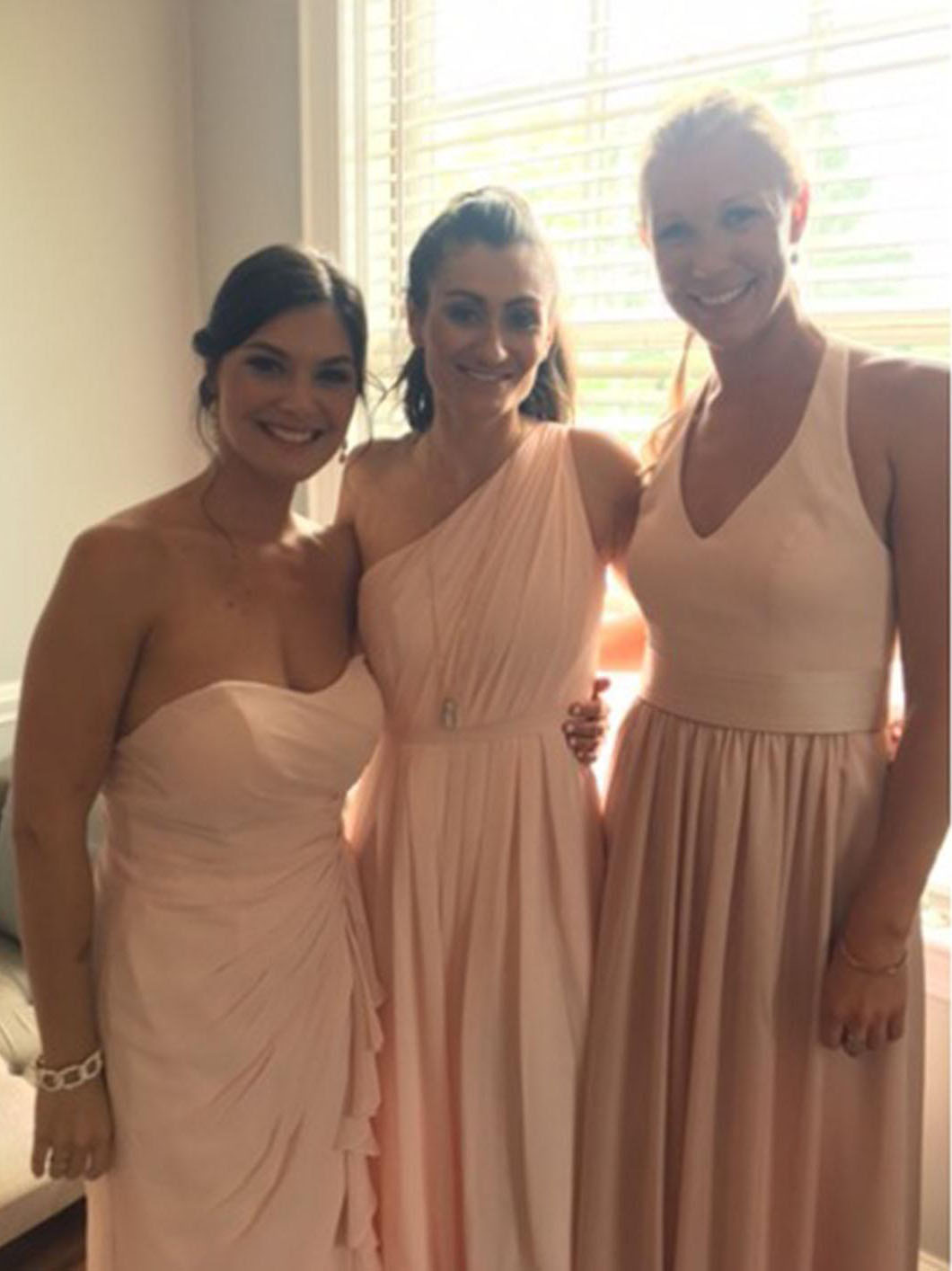 Draped One Shoulder Long Floor Length Chiffon Bridesmaid Dress