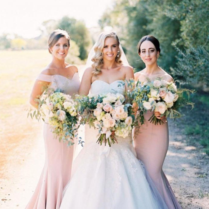 Off the Shoulder Mermaid Long Sweep Train Bridesmaid Dress